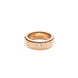 Pomellato 18ct Rose Gold Iconica 0.10ct Diamond Slim Ring - Ring Size O