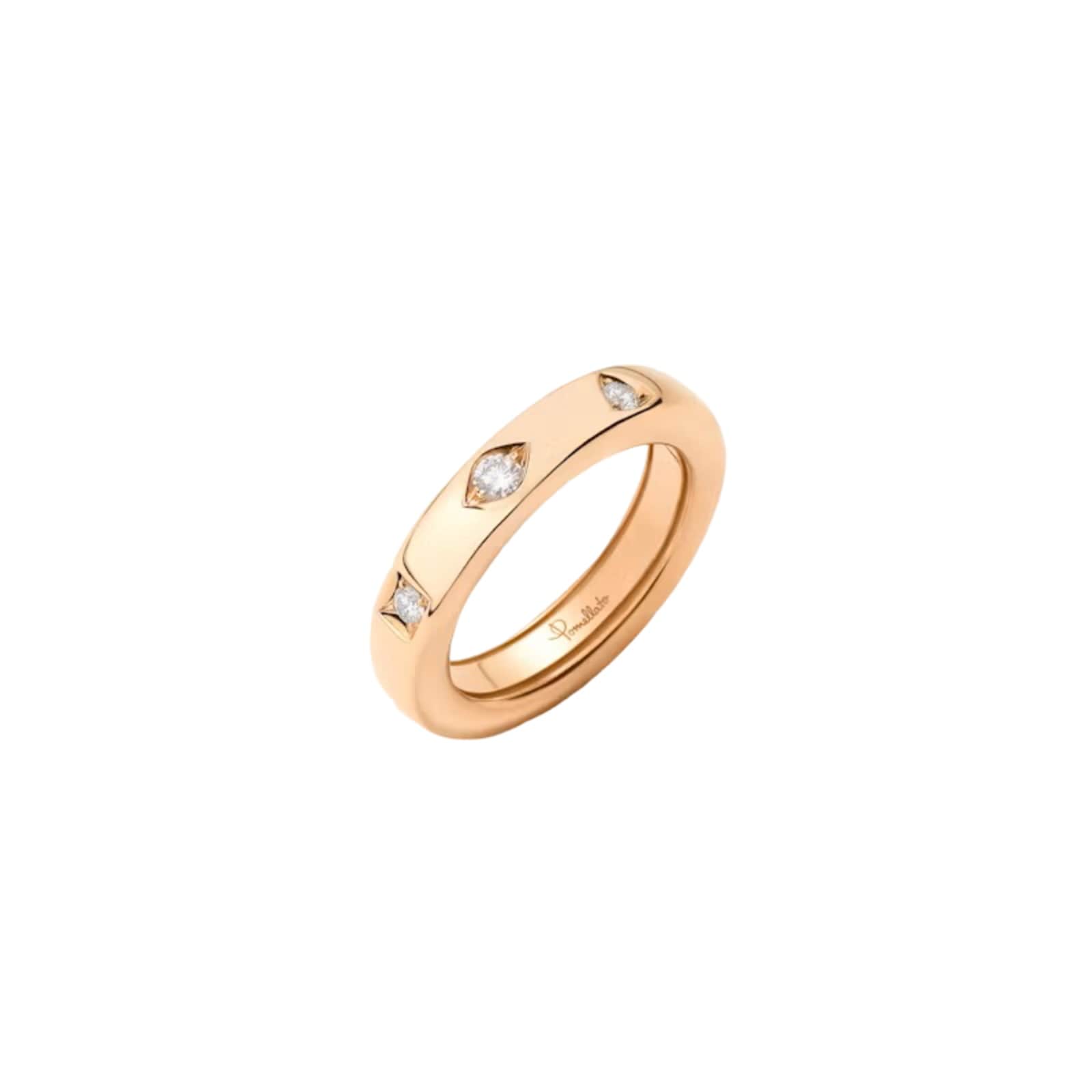 Pomellato 18ct Rose Gold Iconica 0.10ct Diamond Extra Slim Ring Pomellato 18ct Rose Gold Iconica 0.10ct Diamond Extra Slim Ring