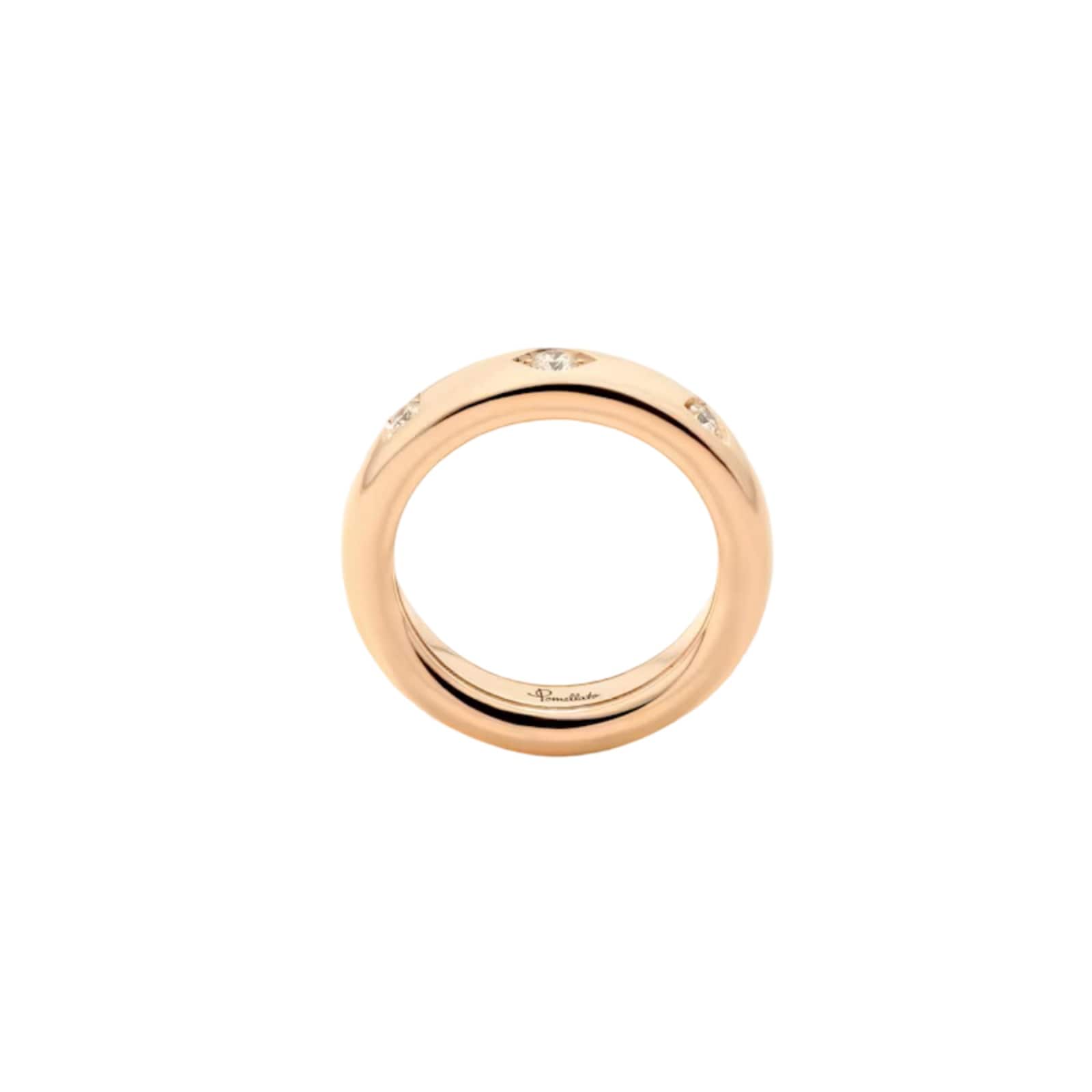 Pomellato 18ct Rose Gold Iconica 0.10ct Diamond Extra Slim Ring