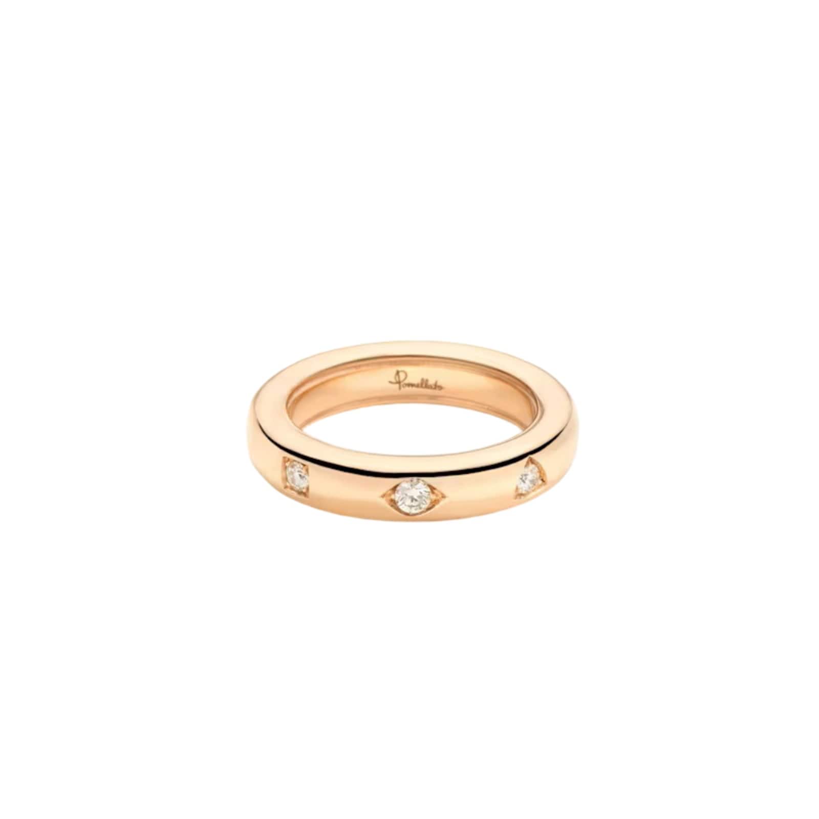 Pomellato 18ct Rose Gold Iconica 0.10ct Diamond Extra Slim Ring