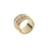 Michael Kors Tri-Tone Pave Barrel Ring - Ring Size 8