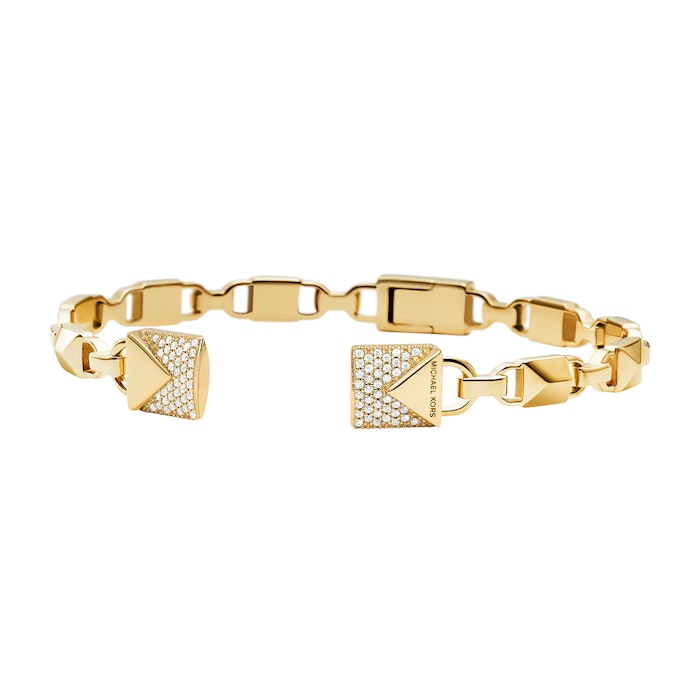 Michael Kors Mercer Link 14ct Gold Plated Open Cuff Size Medium
