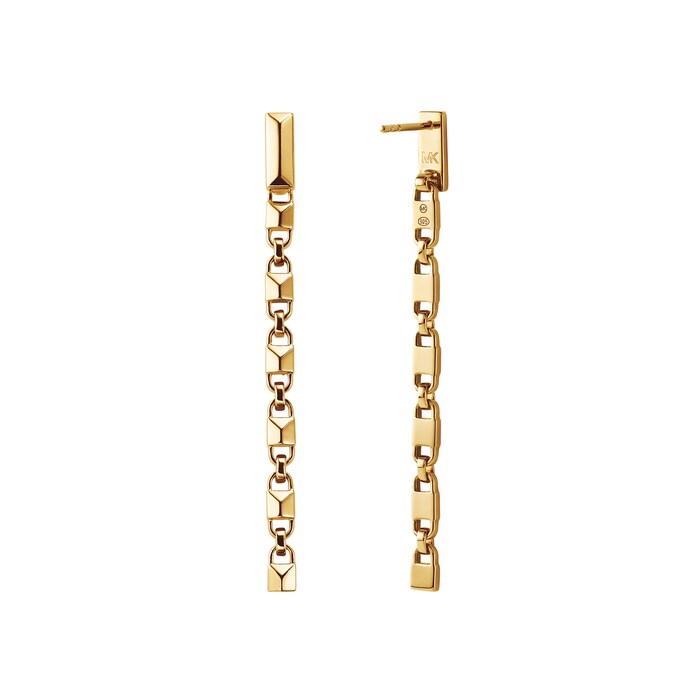 Michael Kors Mercer Link 14ct Gold Plated Linear Earrings