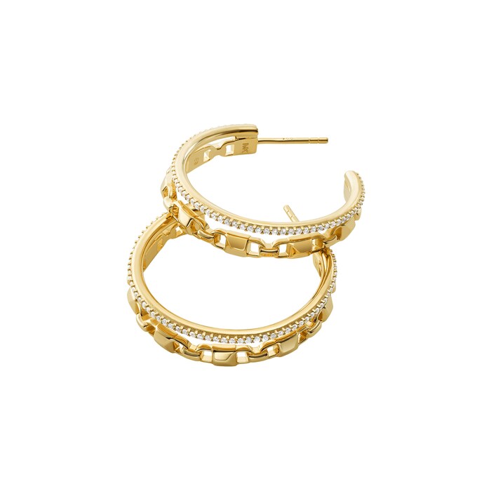 Michael Kors Mercer Link 14ct Gold Plated Hoops