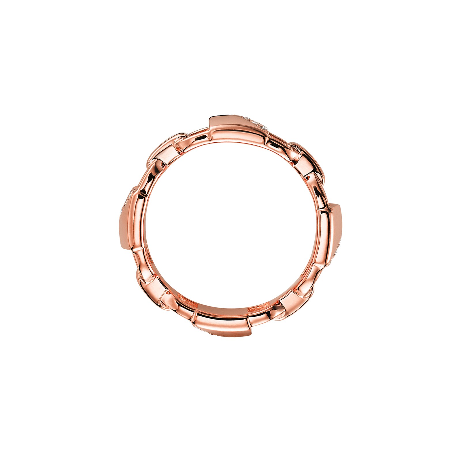 Michael Kors Mercer Link 14ct Rose Gold Plated Band Ring Size L.5
