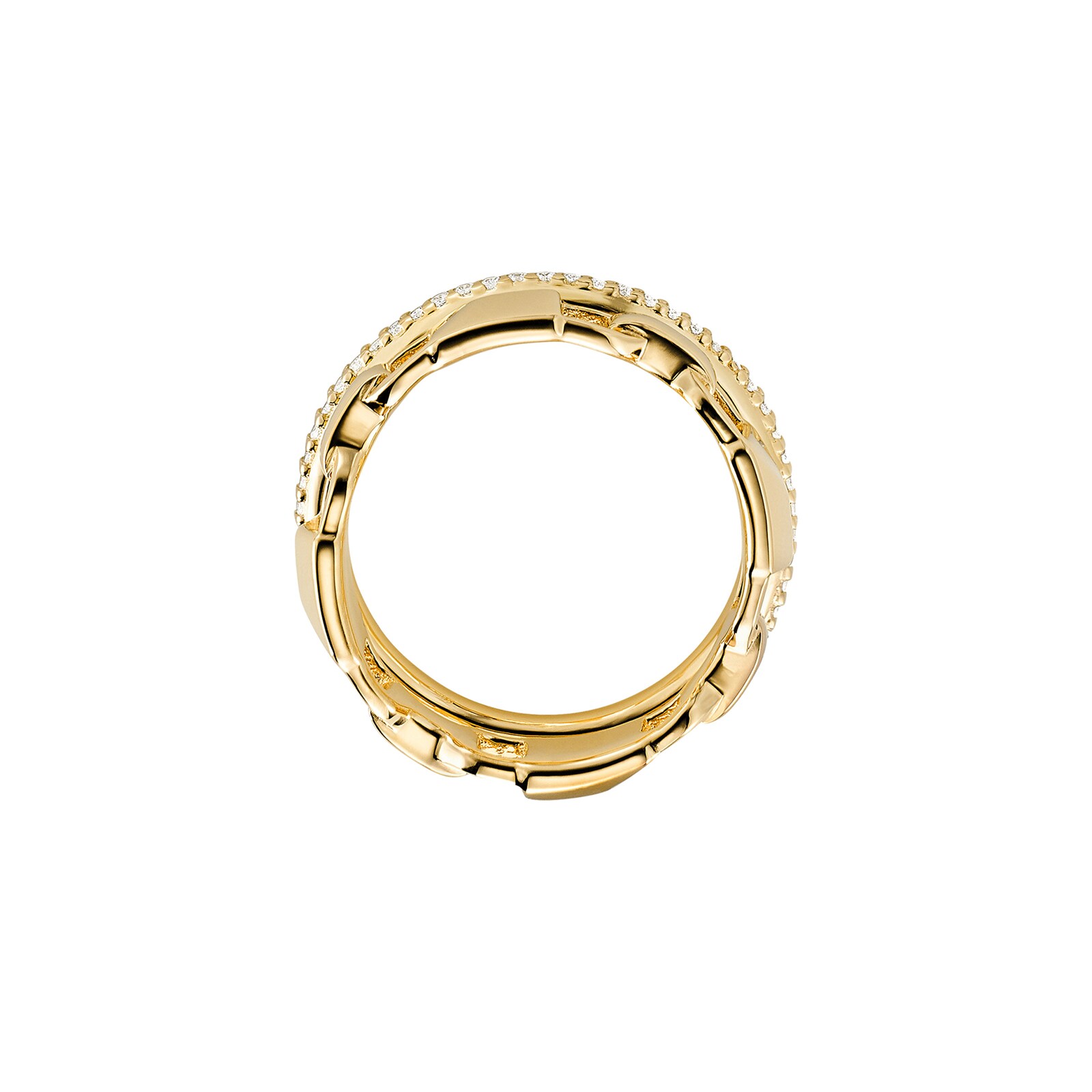 Michael Kors Mercer Link 14ct Gold Plated Prestack Ring Size O