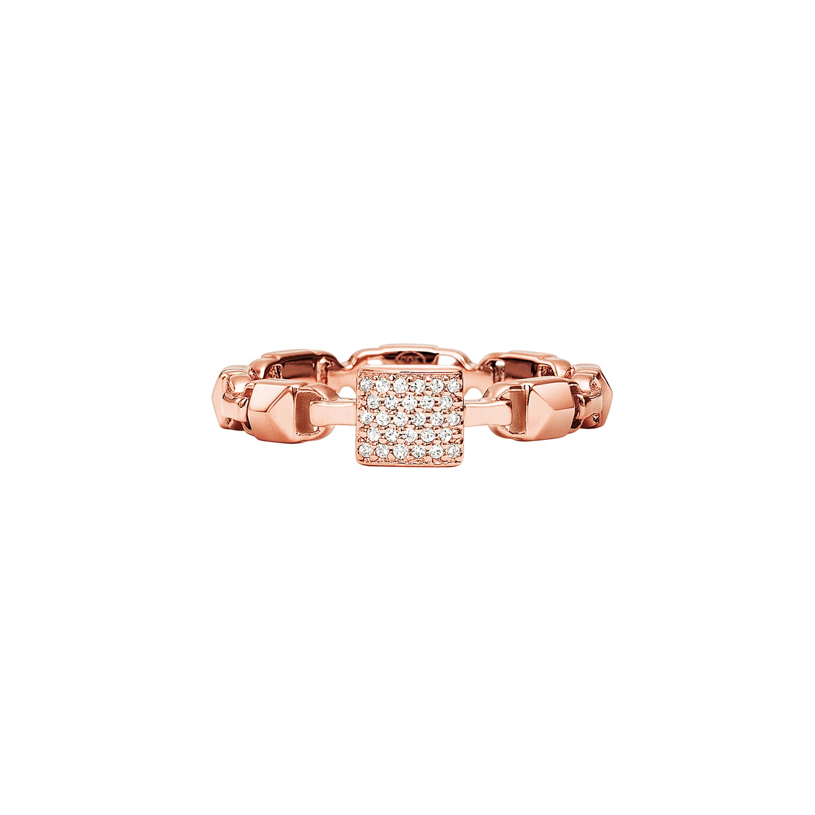 Michael Kors Mercer Link 14ct Rose Gold Plated Stacking Ring Size L