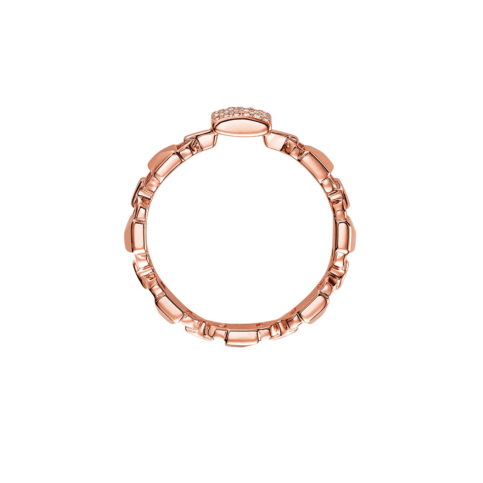 Michael Kors Mercer Link 14ct Rose Gold Plated Stacking Ring Size L