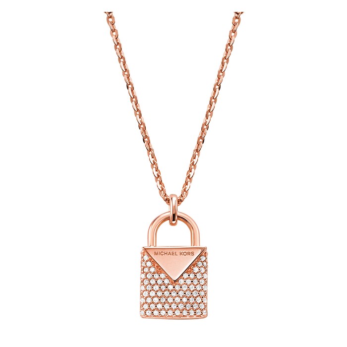 Michael Kors Colour 14ct Rose Gold Plated Padlock Pendant