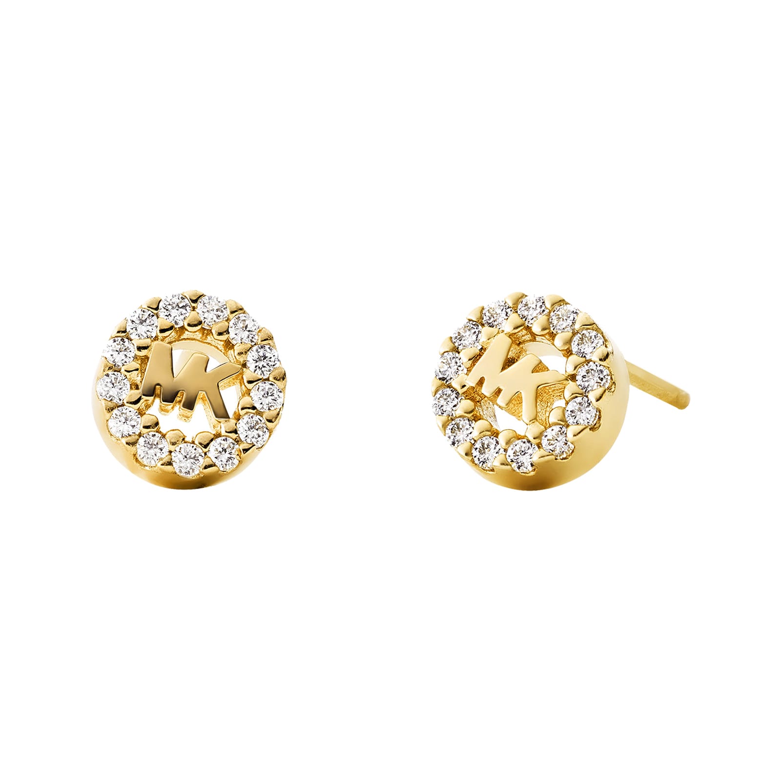 Michael Kors Logo 14ct Yellow Gold Coloured Stud Earrings