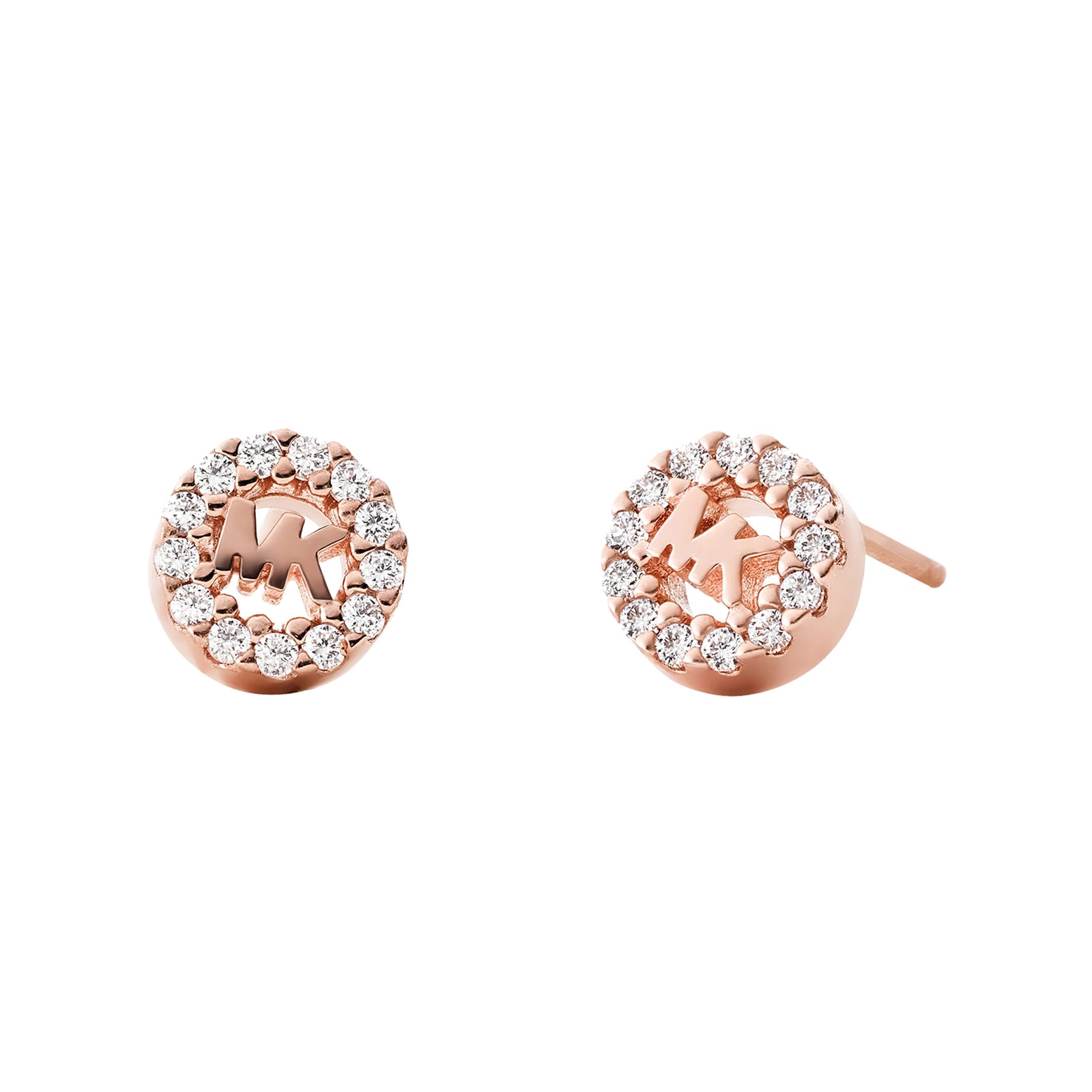 Michael Kors Logo 14ct Rose Gold Coloured Stud Earrings