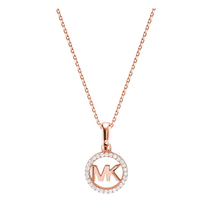 Michael Kors Custom Kors 14ct Rose Gold Plated Charm Necklace