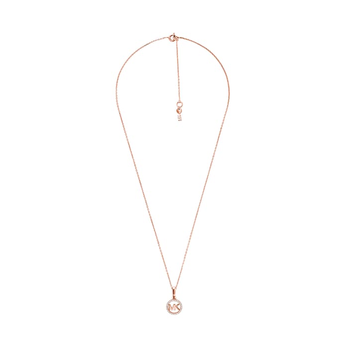 Michael Kors Custom Kors 14ct Rose Gold Plated Charm Necklace