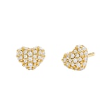 Michael Kors Pave 14ct Gold Plated Heart Stud Earrings