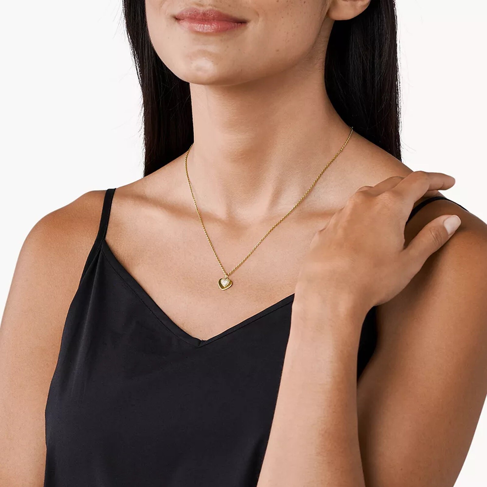 Michael Kors Love 14ct Gold Plated Heart Duo Pendant Michael Kors Love 14ct Gold Plated Heart Duo Pendant