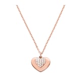 Michael Kors Love 14ct Rose Gold Plated Heart Duo Pendant