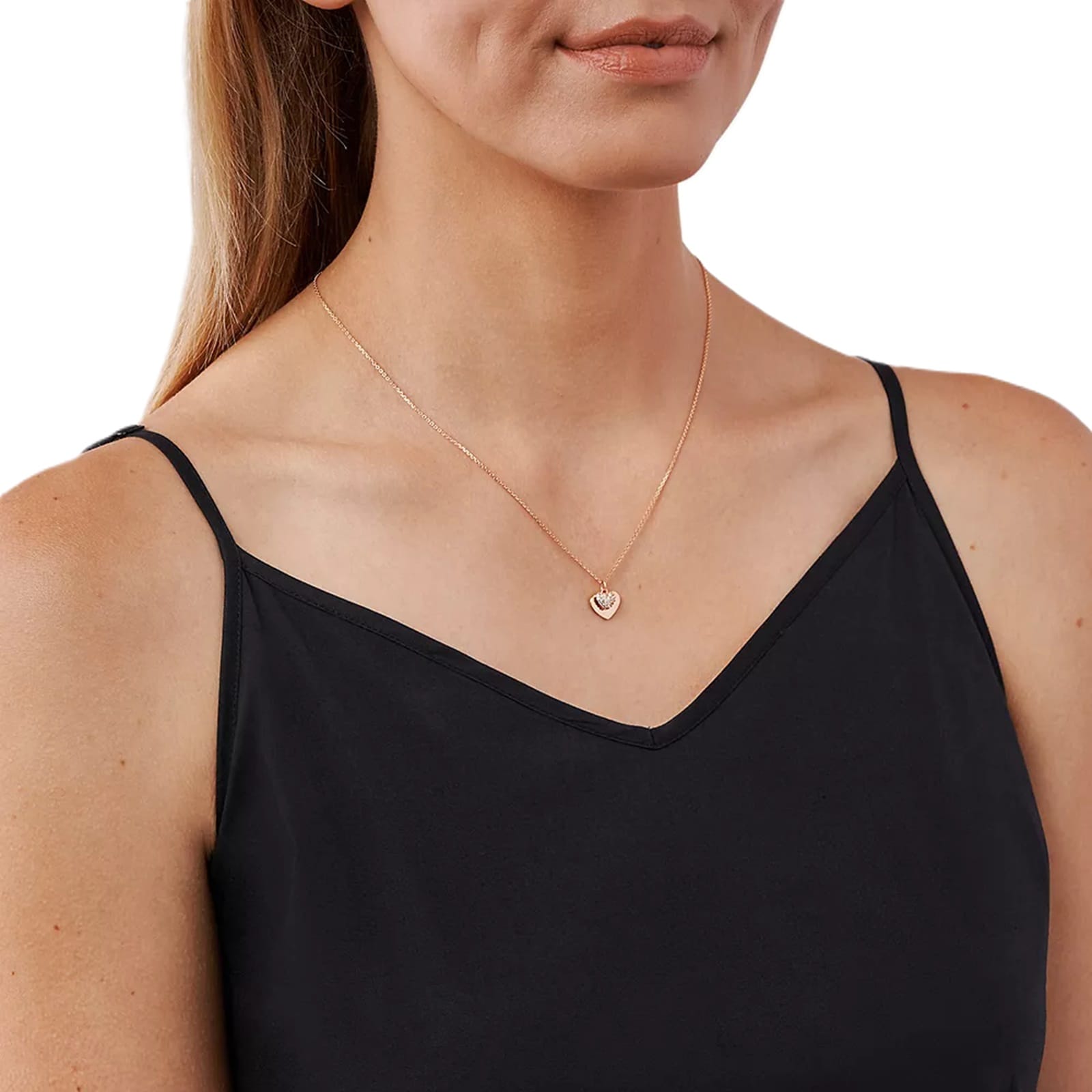 Michael Kors Love 14ct Rose Gold Coloured Heart Duo Pendant