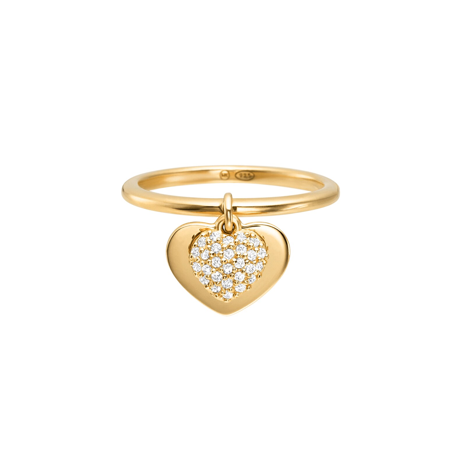 Michael Kors Love 14ct Gold Plated Heart Duo Ring Size P