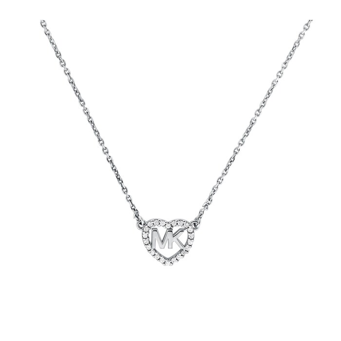 Michael Kors Love Silver Cubic Zirconia Necklace