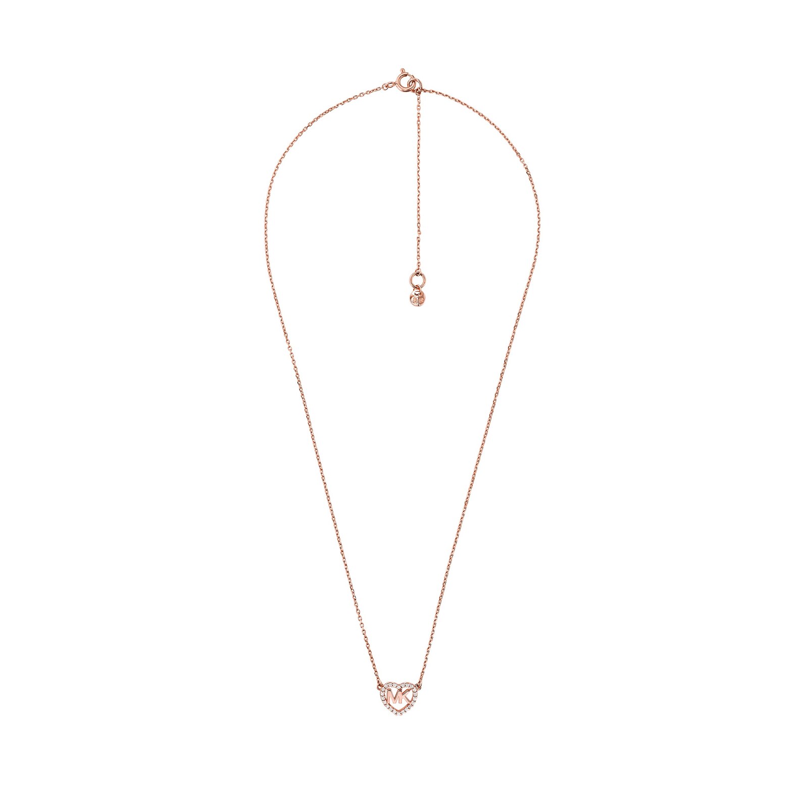 Michael Kors Love Rose Gold Tone Cubic Zirconia Necklace