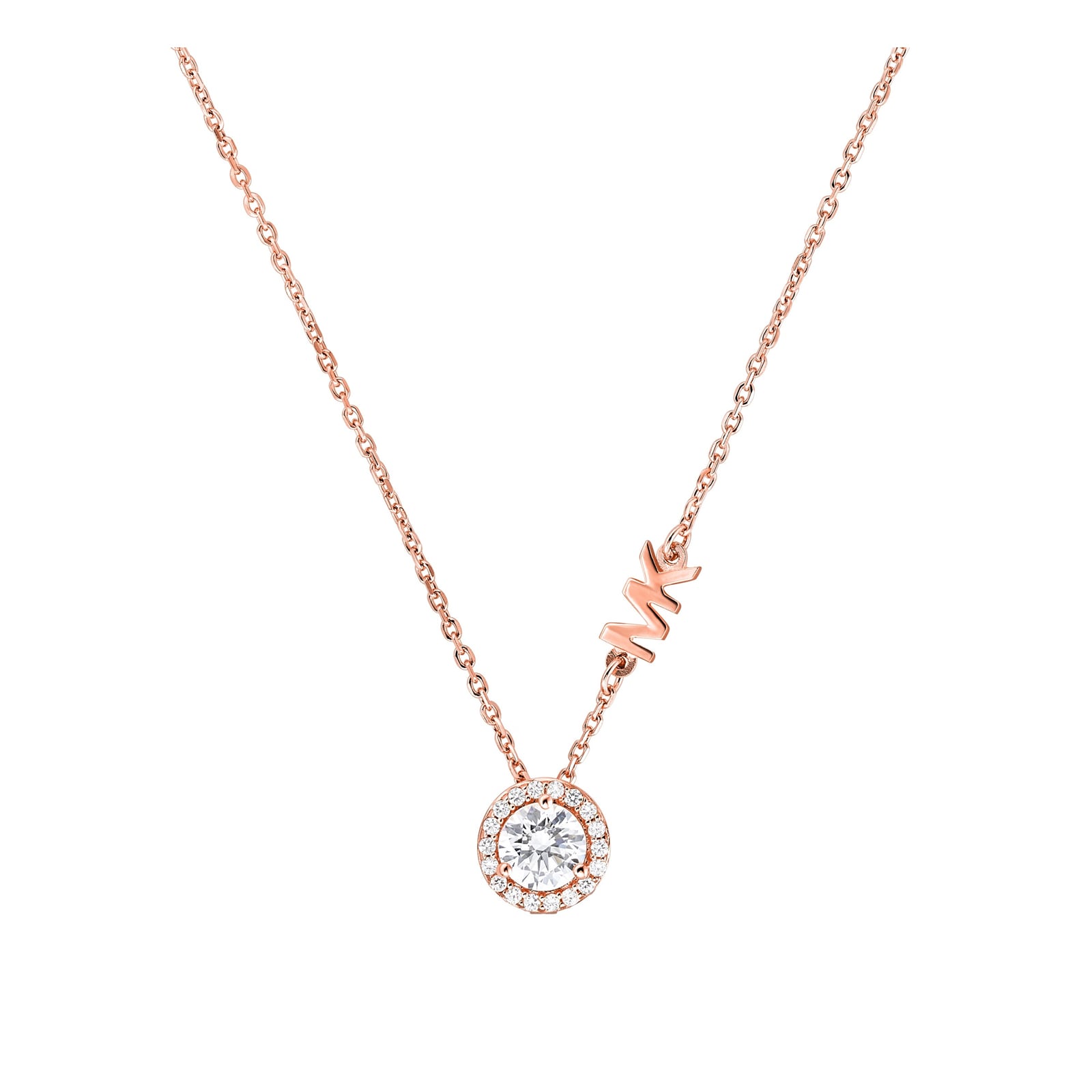Michael Kors Custom Rose Gold Coloured Cubic Zirconia Necklace