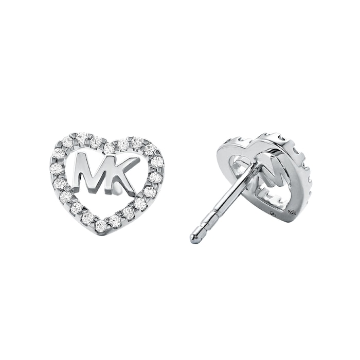Michael Kors Love Silver Cubic Zirconia Earrings