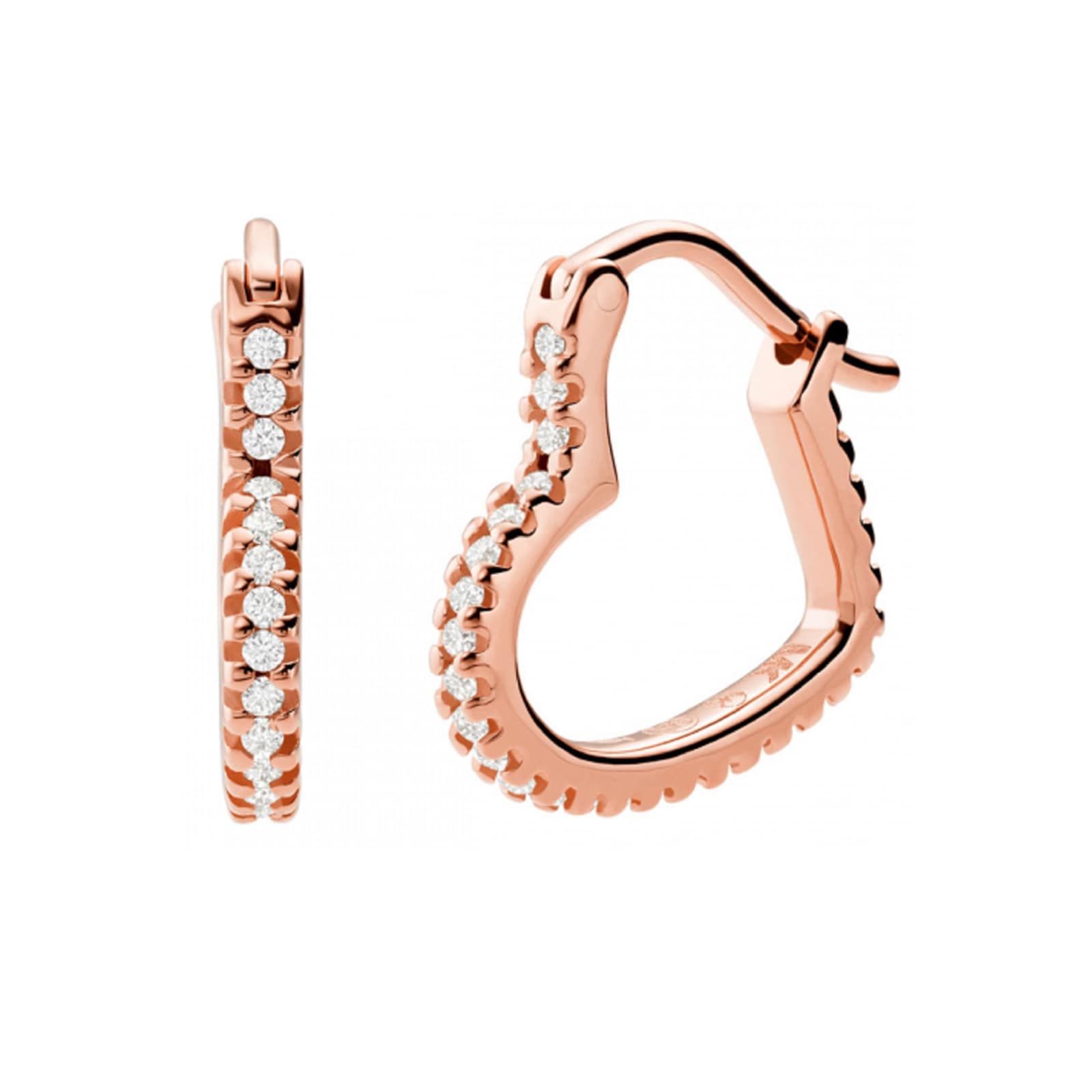 Michael Kors Mini Heart 14ct Rose Gold Coloured Hoop Earrings