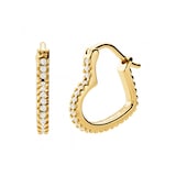 Michael Kors Mini Heart 14ct Gold Plated Hoop Earrings