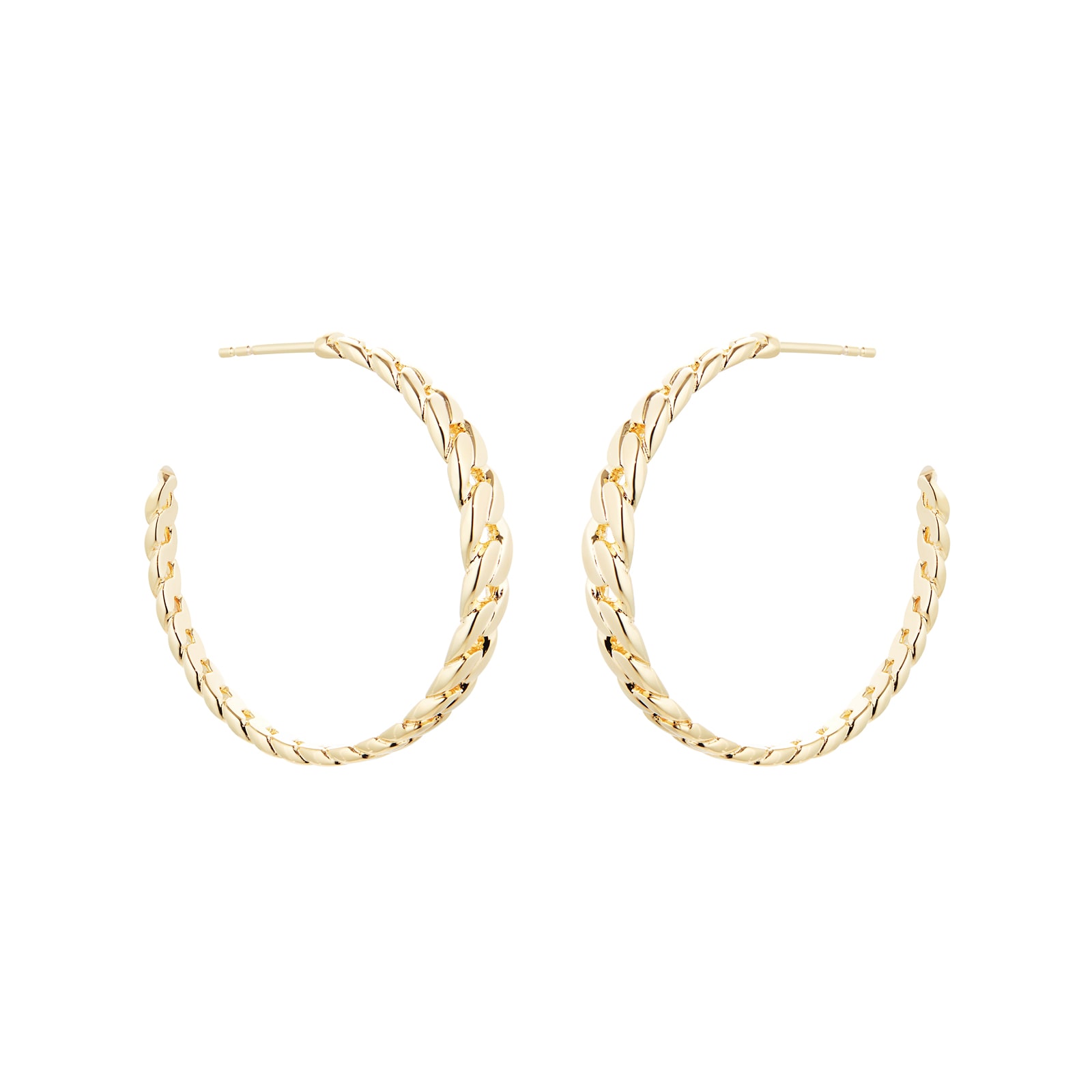 Michael Kors Statement Link Yellow Gold Colour Hoop Earrings
