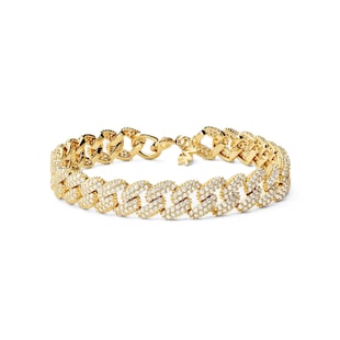 Michael Kors Yellow Gold Coloured Statement Link Cubic Zirconia Chain Bracelet