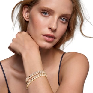 Michael Kors Yellow Gold Coloured Statement Link Cubic Zirconia Chain Bracelet