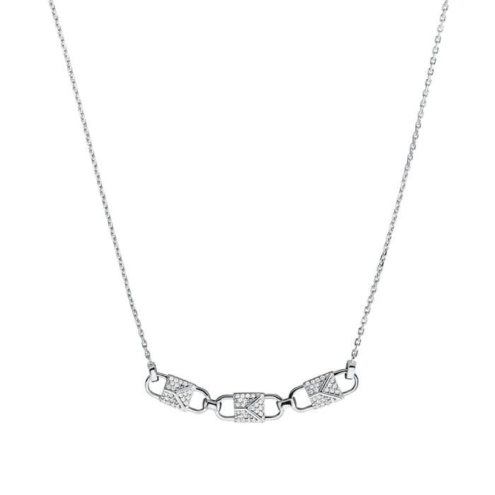 Michael Kors Mercer Link Sterling Silver Pave Necklace