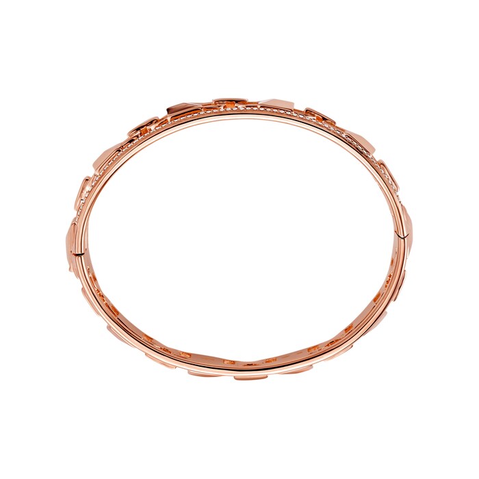 Michael Kors Mercer Link 14ct Rose Gold Plated Hinged Bangle Size Medium