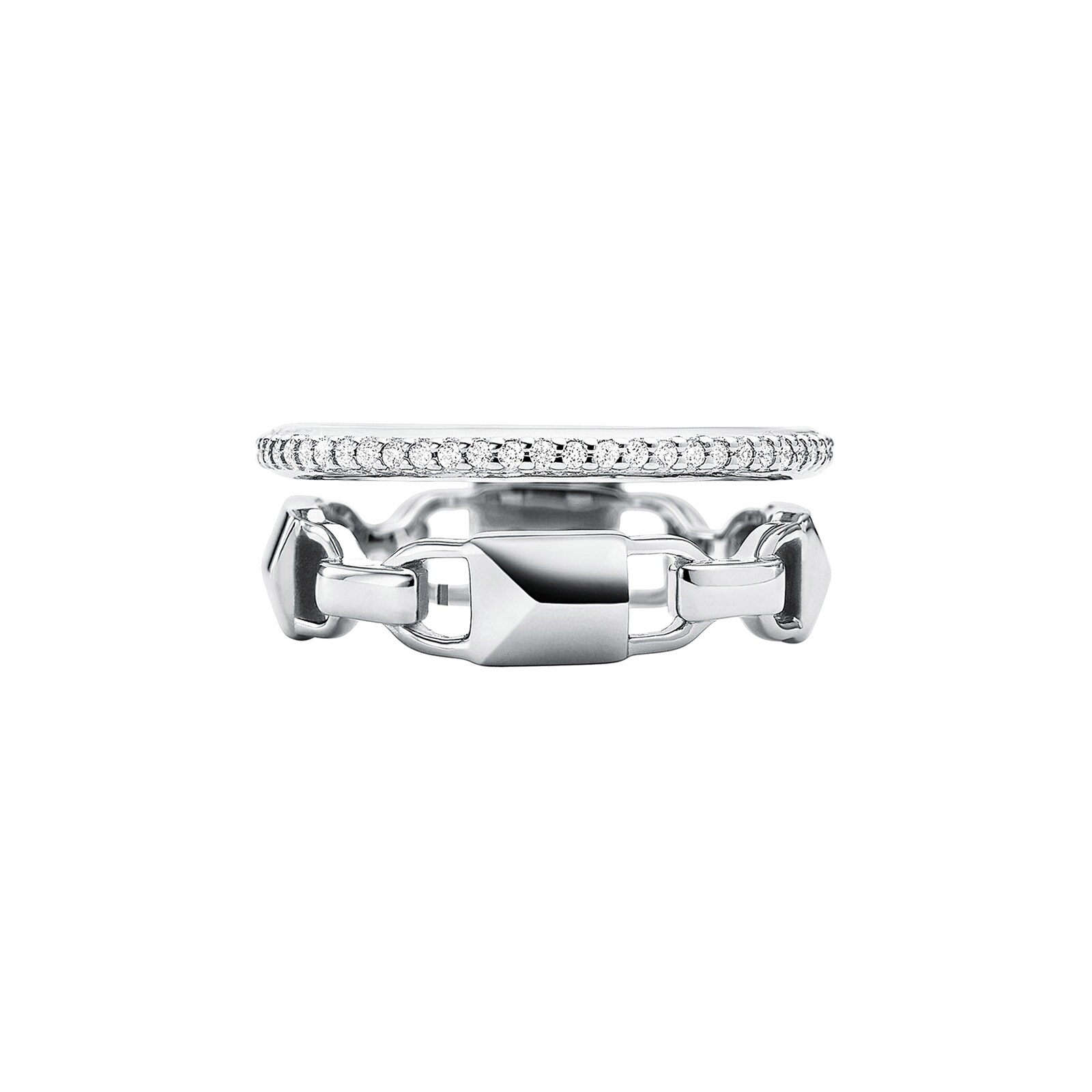 Michael Kors Mercer Link Sterling Silver Prestack Ring Size Small
