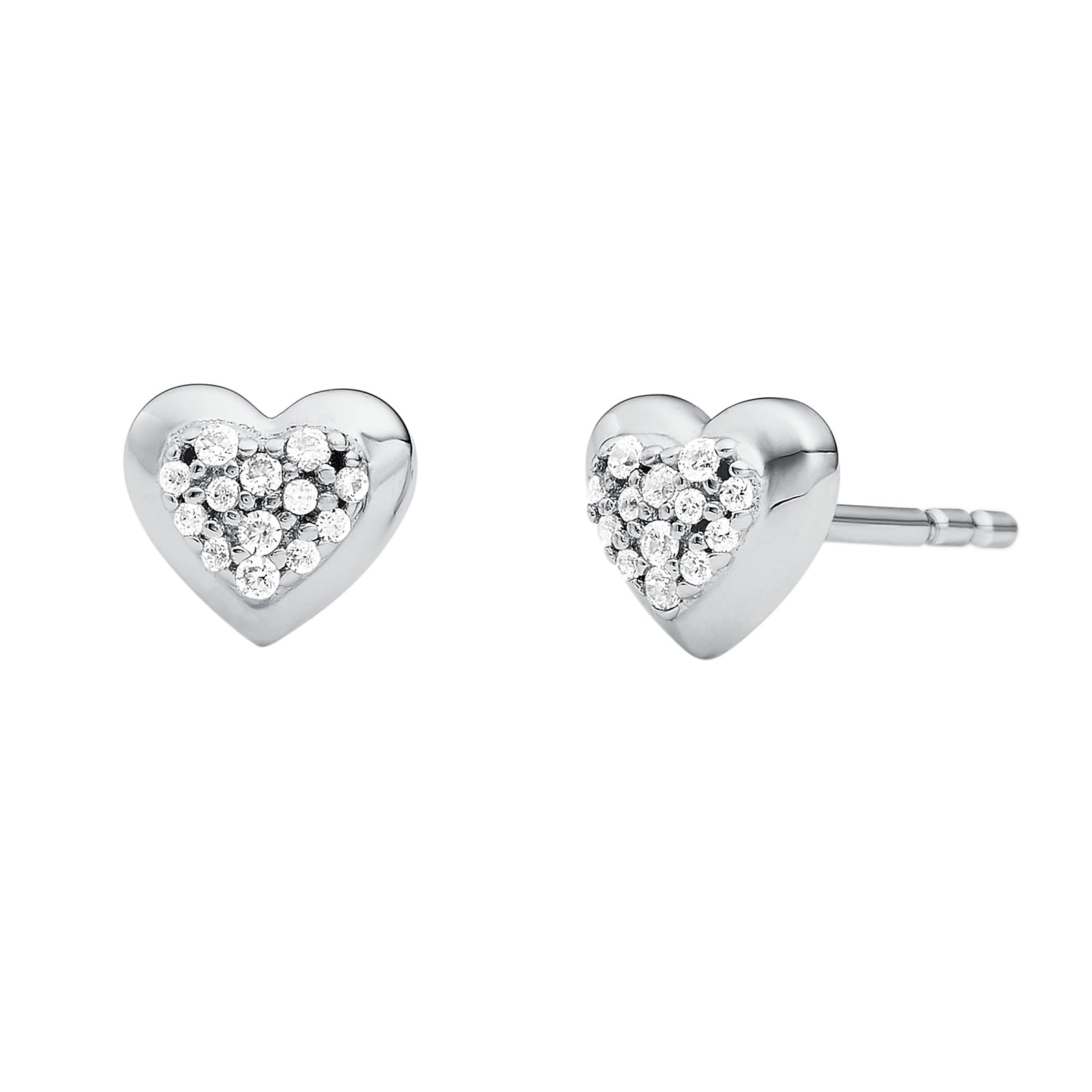 Michael Kors MK Mother Of Pearl Heart Lock Stud Earrings Silver   forumiktvasa