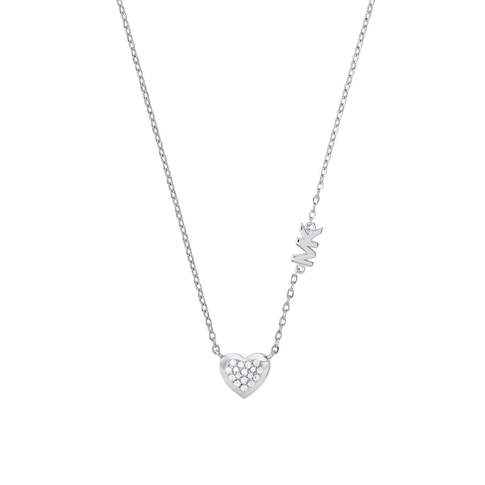 Michael Kors Sterling Silver Love Heart Cubic Zirconia Pendant