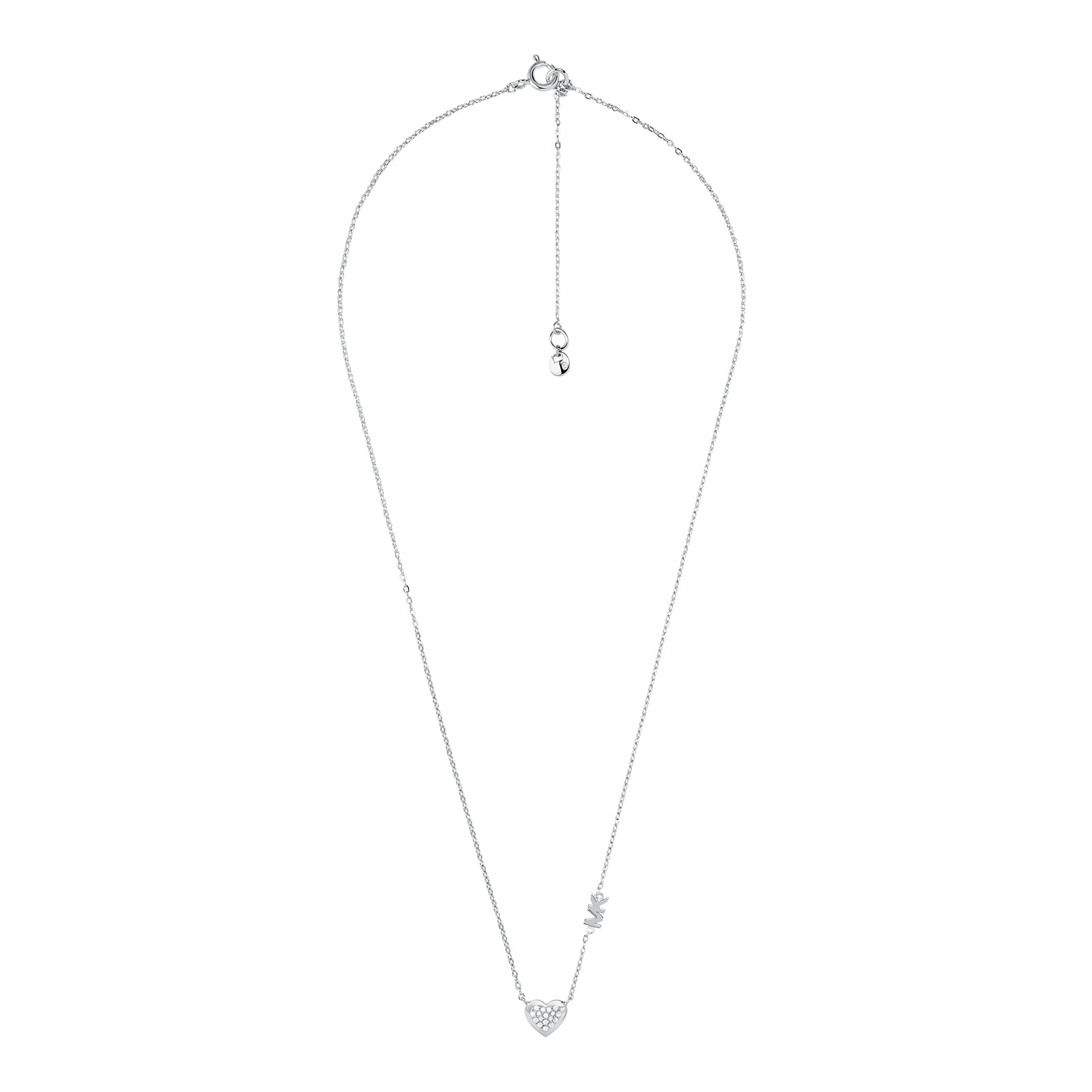 Michael Kors Sterling Silver Love Heart Cubic Zirconia Pendant