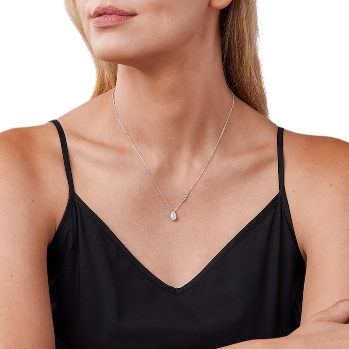 Michael Kors Sterling Silver Kors Brilliance Cubic Zirconia Pear Necklace