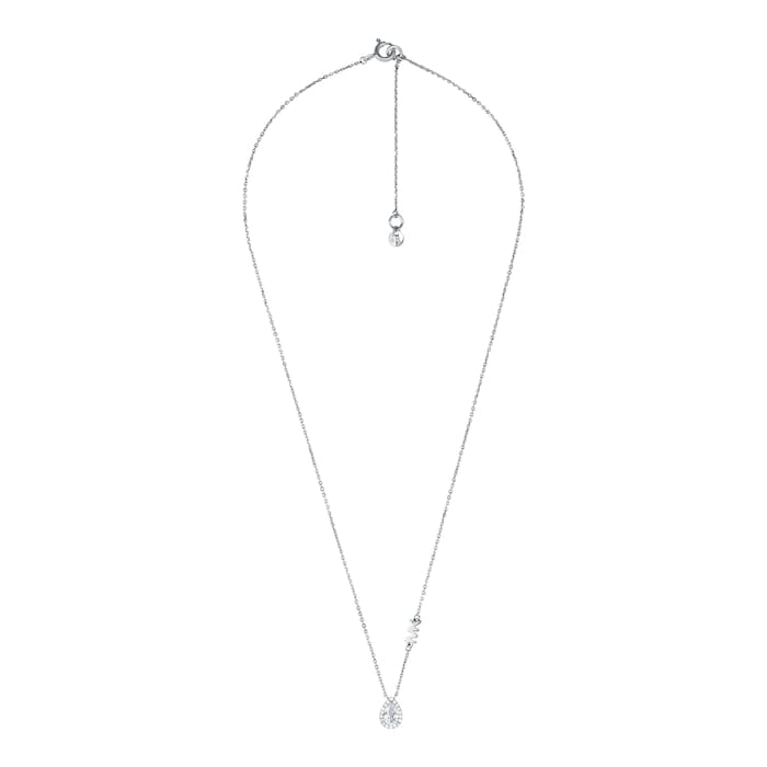 Michael Kors Sterling Silver Kors Brilliance Cubic Zirconia Pear Necklace