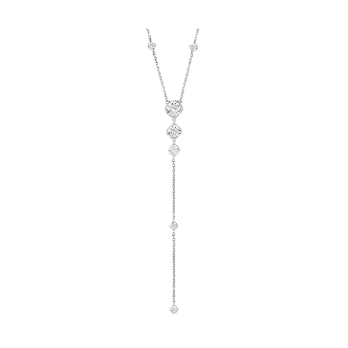 Michael Kors Silver Cubic Zirconia Lariat Premium Necklace MKC1452AN040 ...