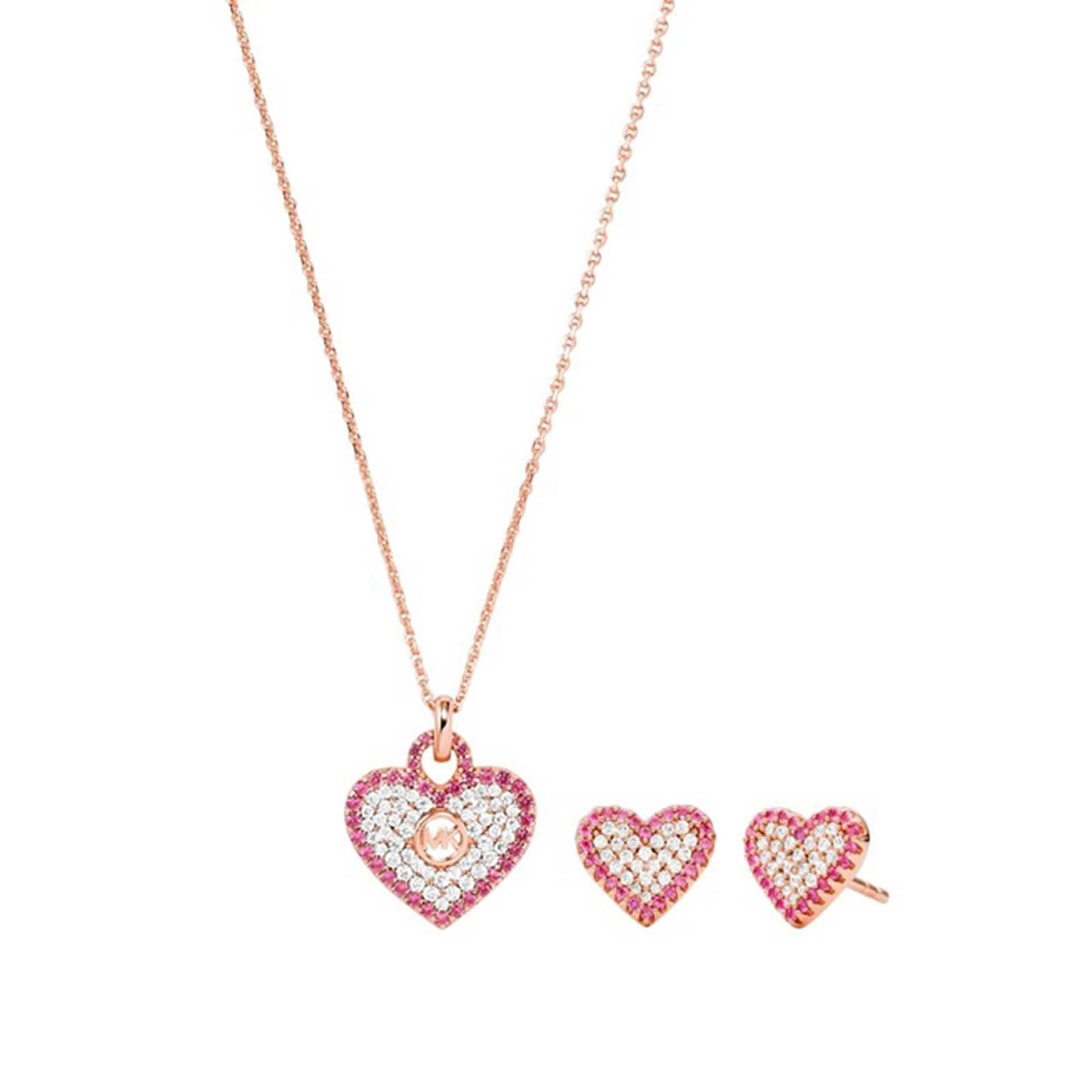 Michael kors rose gold store heart necklace