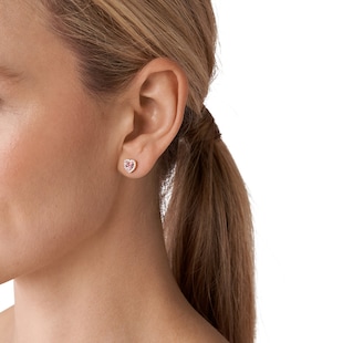 Michael Kors 14ct Rose Gold Coloured Kors Brilliance Cubic Zirconia Heart Stud Earrings
