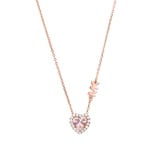 Michael Kors 14ct Rose Gold Coloured Kors Brilliance Cubic Zirconia Heart Necklace