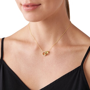 Michael Kors 14ct Yellow Gold Coloured Cubic Zirconia Ring Necklace