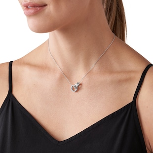 Michael Kors Sterling Silver Cubic Zirconia Ring Necklace