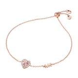 Michael Kors 14ct Rose Gold Plated Kors Brilliance Cubic Zirconia Heart Bracelet