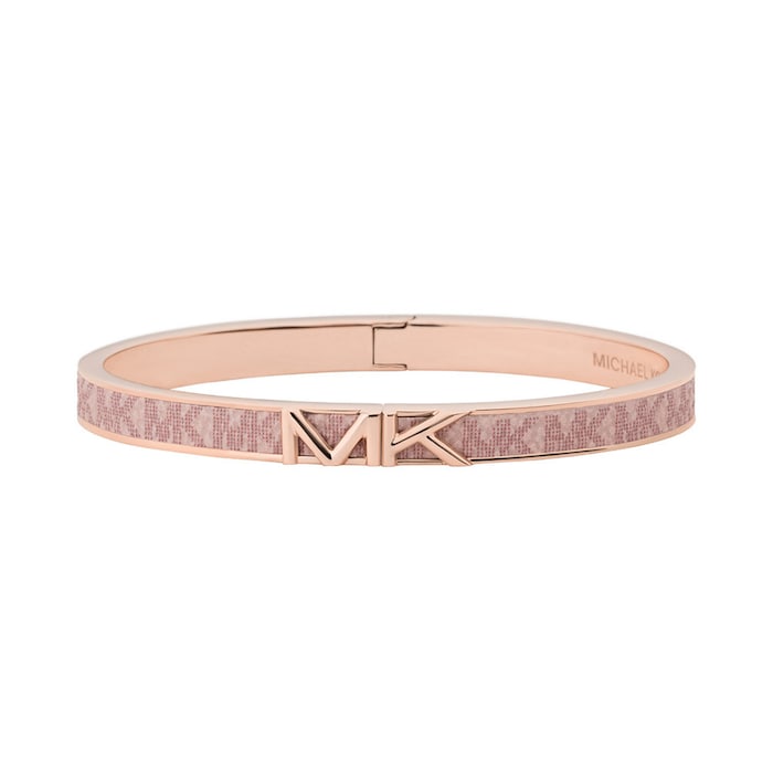 Michael Kors 14ct Rose Gold Plated Logo Bangle