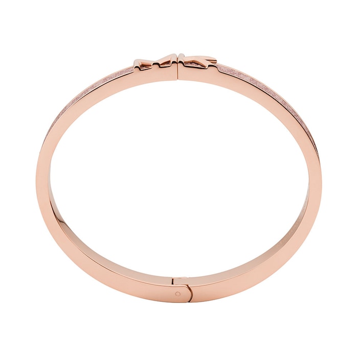 Michael Kors 14ct Rose Gold Plated Logo Bangle