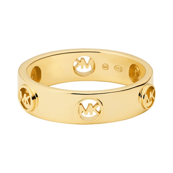 Michael Kors 14ct Yellow Gold Plated Logo Ring