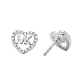 Michael Kors Sterling Silver Heart Stud Earrings